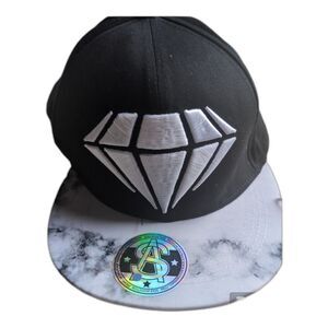 New Sole Addiction Hat Black & Gray Adjustable Graphic Snapback Cap Diamond